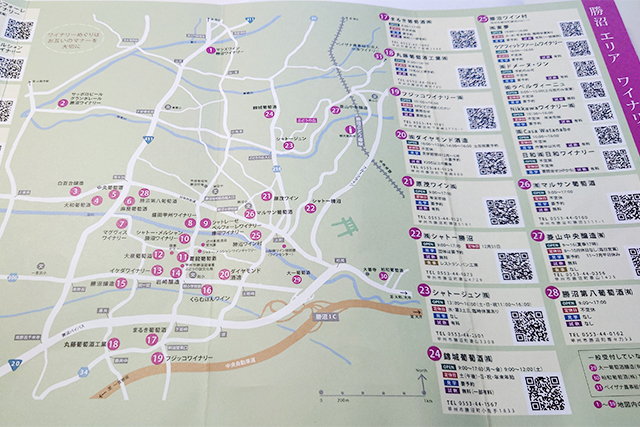 「勝沼ワイン村」のマップ