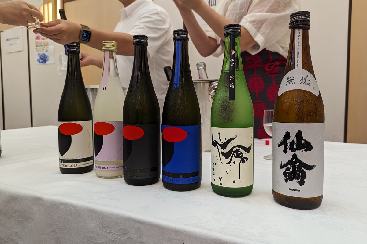 仙禽ブースの日本酒ラインナップ